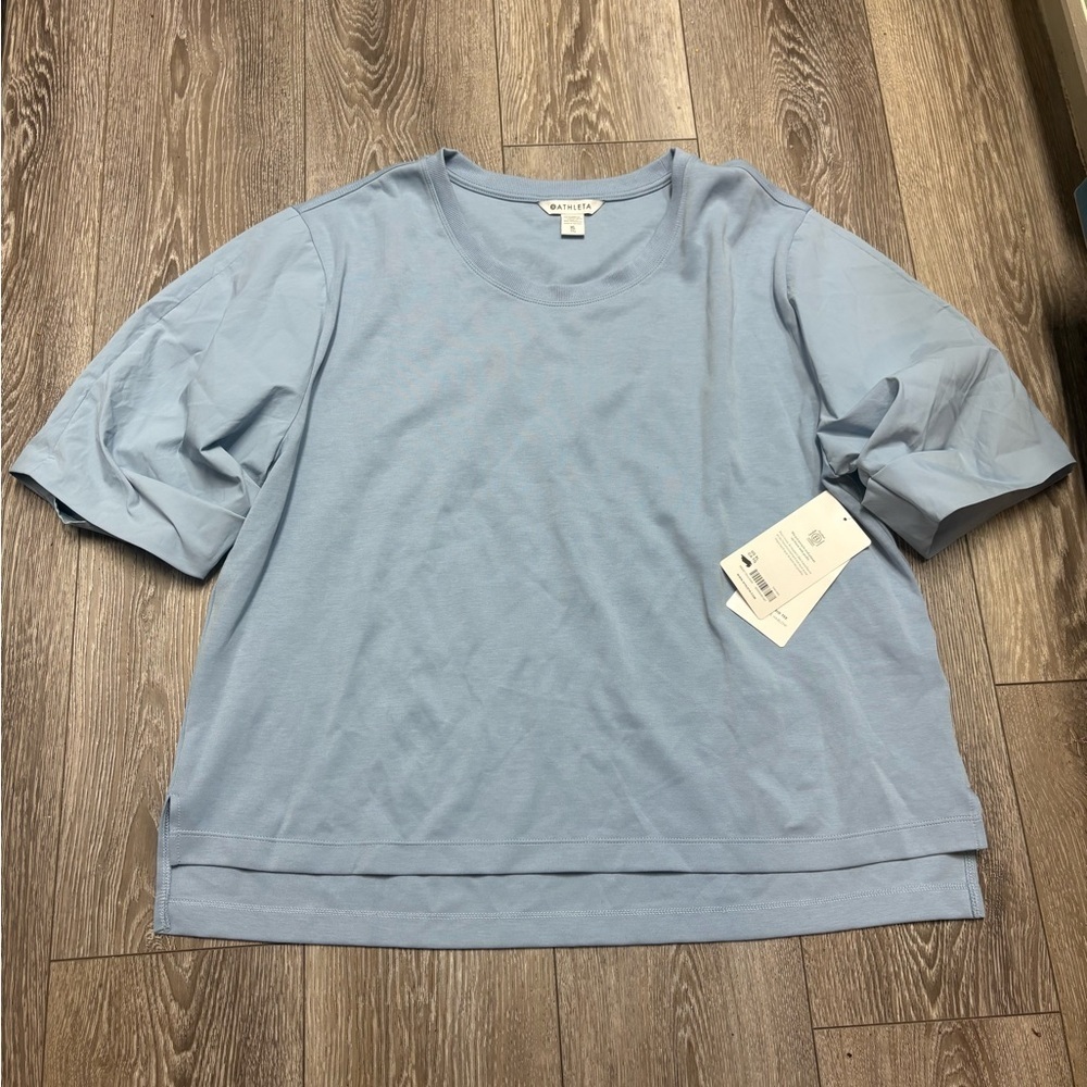 Athleta Harlow Hybrid Tee blue - Picture 3 of 11